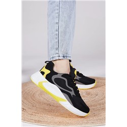 Tonny Black Unisex Siyah Sarı Spor Ayakkabı V2901 V2901-0