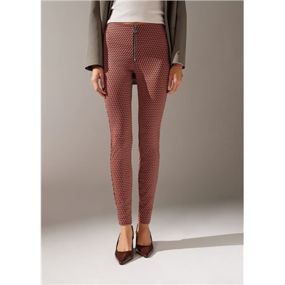 Skinny Leggings aus elastischem Gewebe mit Reißverschluss