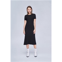 Vestido efecto doble prenda Negro