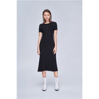 Vestido efecto doble prenda Negro