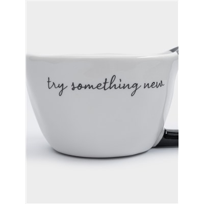 Кружка, 350 мл, фарфор N, бело-черная, Try something new, Eccentric