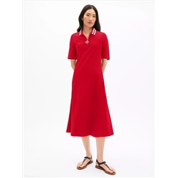 Zip Polo Midi Dress