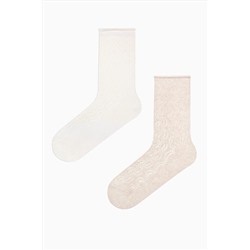 Penti, Comfy Colosio Bej Beyaz 2li Soket Çorap