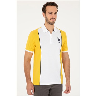 Erkek Regular Fit Polo Yaka Safran Tişört