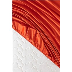 Ciel King Size Plus %100 Pamuk Lastikli Saten Çarşaf - Turuncu