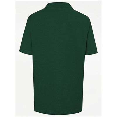 Bottle green Short Sleeve School Polo Shirts 2 Pack