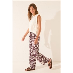 Pantalón largo viscosa estampado flores