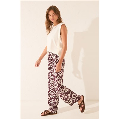 Pantalón largo viscosa estampado flores
