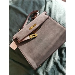 Красивая серая сумка из искусственного материала 👜