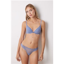 Tanga clásico plumeti encaje azul