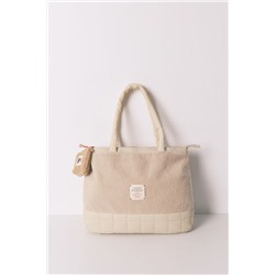 Bolso grande acolchado beige Snoopy