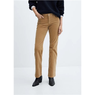 Pantalón flare tiro medio pana