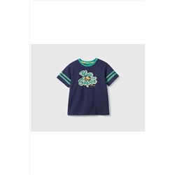 United Colors of Benetton Erkek Çocuk-lacivert-tek Cepli Grafik Baskılı T-shirt 223P3096G108K-252