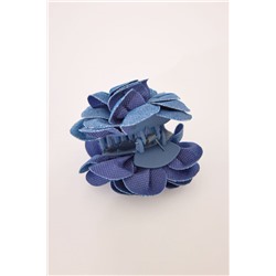 Pinza pelo forma flor denim azul