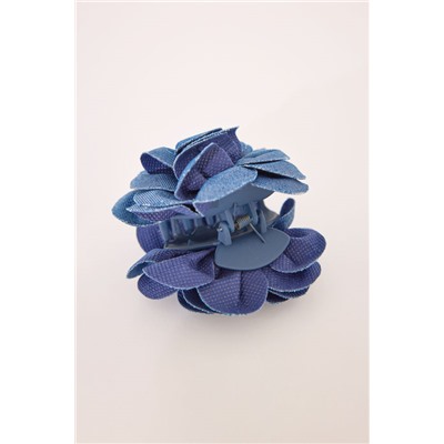 Pinza pelo forma flor denim azul