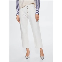 Jeans rectos crop -  Mujer | MANGO OUTLET España