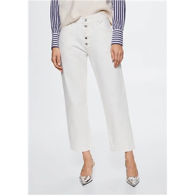 Jeans rectos crop -  Mujer | MANGO OUTLET España