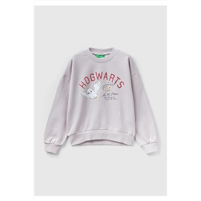United Colors of Benetton Kız Çocuk Simli Harry Potter Baskılı Sweatshirt 223A3J68C10IF