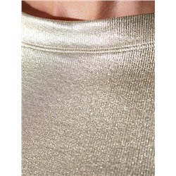 Футболка облегающая из хлопка в рубчик с вырезом лодочка с матовым покрытием металлик