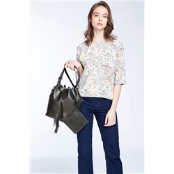Bolso saco de piel y bolso de mano Jila Gris oscuro