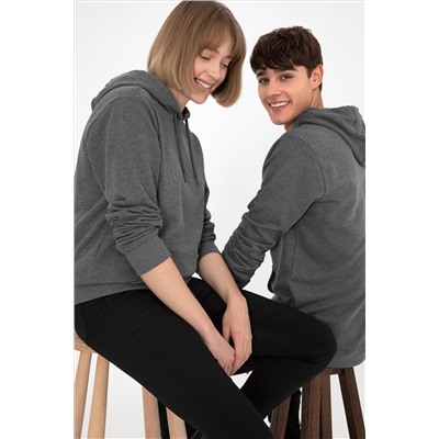 Erkek Antrasit Melanj Basic Sweatshirt