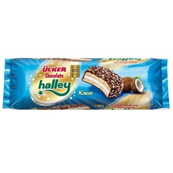 Шоколадное печенье с КОКОСОМ Ulker KZ "Halley"  224 гр 1/12 58392-88 (коррекс)