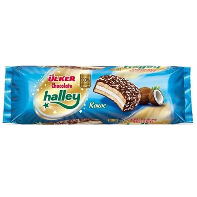 Шоколадное печенье с КОКОСОМ Ulker KZ "Halley"  224 гр 1/12 58392-88 (коррекс)