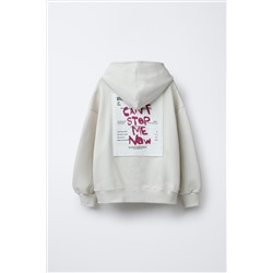 SLOGAN PRINT HOODIE