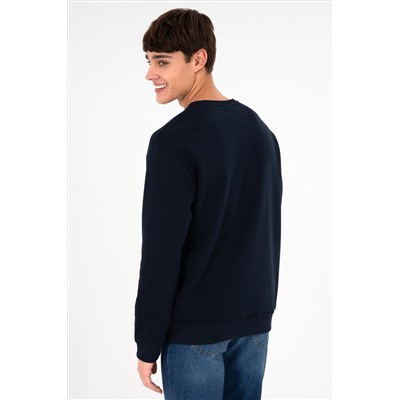 Erkek Lacivert Basic Sweatshirt