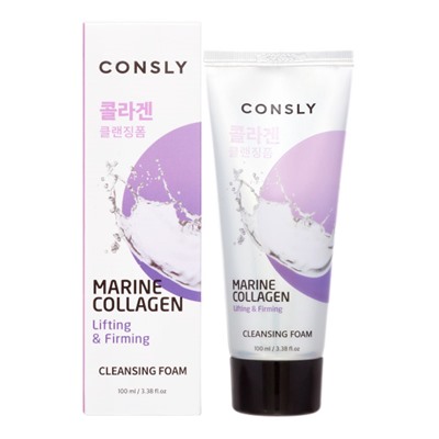 CONSLY Marine Collagen Lifting Creamy Cleansing Foam Укрепляющая кремовая пенка для умывания с морским коллагеном 100мл