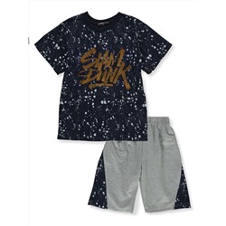 URBAN EDGE BOYS 2-PIECE SLAM DUNK SHORTS SET OUTFIT