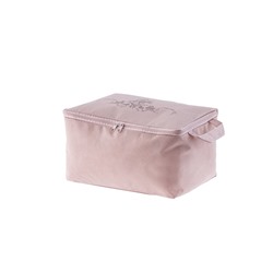 Çiçek Desen Baskılı Hurç - Pudra - 30x22x18 cm