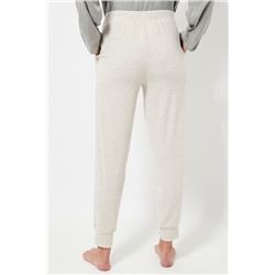 Pantalón de pijama cintura alta - Crudo jaspeado