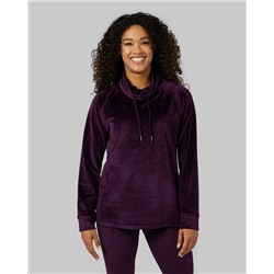WOMEN'S SOFT VELOUR FUNNEL NECK TOP