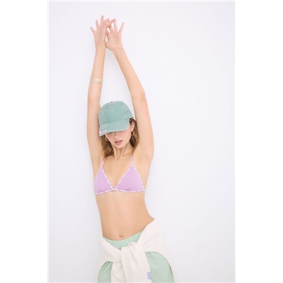 Sujetador triangular algodón copas extraíbles lila