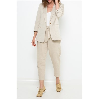 Chaqueta de lino Rosa jaspeado