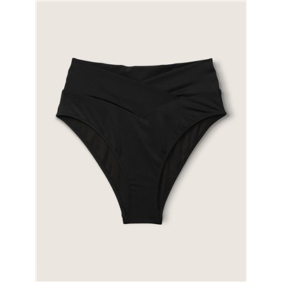 PINK V Crossover High-Waist Bikini Bottom