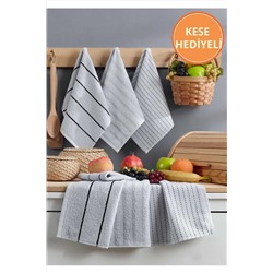 Rebeka Home Collection, Açık Gri 6'lı Sophia 30x50 Mutfak Havlusu