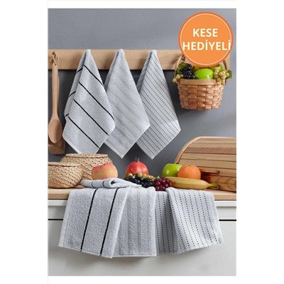 Rebeka Home Collection, Açık Gri 6'lı Sophia 30x50 Mutfak Havlusu