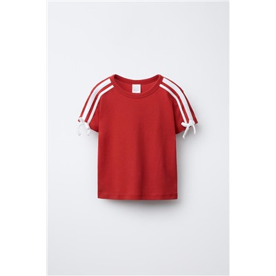 T-SHIRT WITH RIBBON TIES