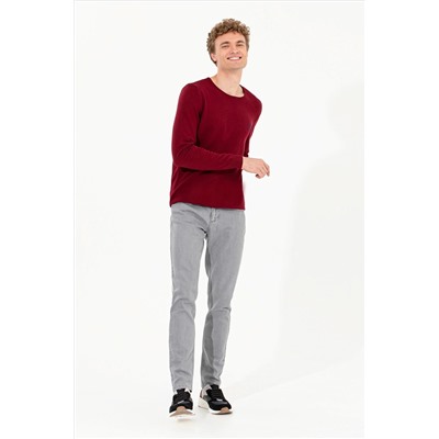 Erkek Bordo Basic Kazak