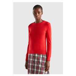 United Colors of Benetton Kadın Nar Çiçeği %100 Kaşmir Kazak 123A10K1D107P