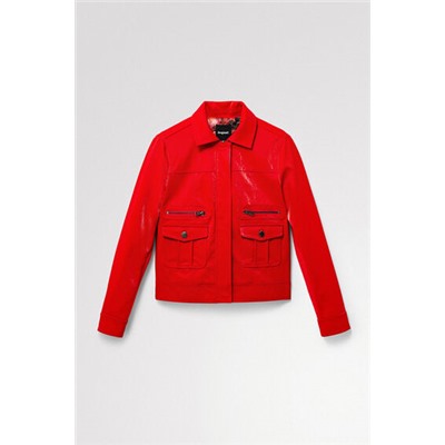 Chaqueta PU bolsillos