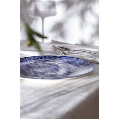 Reve Bleu Saphir Servis Tabağı - 25 cm - Mavi/Beyaz