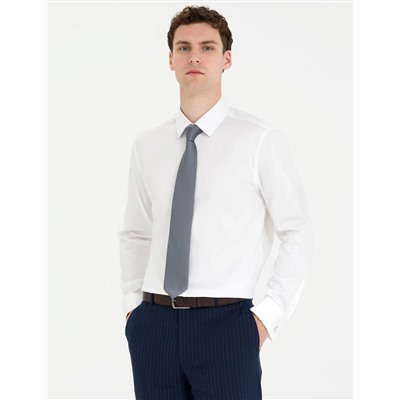 Beyaz Slim Fit Uzun Kollu Klasik Gömlek