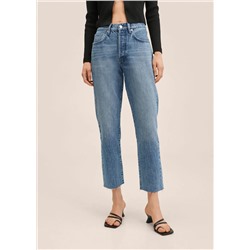 Vaqueros rectos tiro alto crop -  Mujer | MANGO OUTLET Melilla