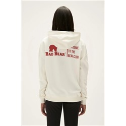 Bad Bear, Welcome Hoodie Marshmallow Beyaz Baskılı Kapüşonlu Kadın Sweatshirt