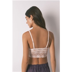Bralette triangular LOVELY encaje rosa