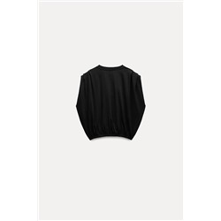 PLEATED COTTON T-SHIRT