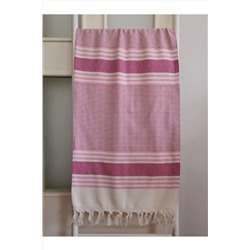 Melis Home, Peştamal Banyo Havlusu , Plaj Havlusu %100 Pamuk 100x180 Çelmas Pembe - Beyaz